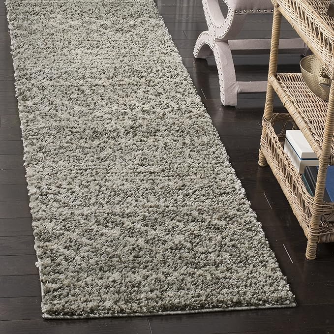 SAFAVIEH Arizona Shag Collection Runner Rug - 2'3" x 8', Brown & Ivory, Moroccan Design, Non-Shedding & Easy Care, 1.6-inch Thick Ideal for High Traffic Areas in Living Room, Bedroom (ASG741B)