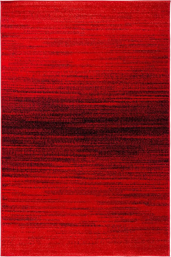 SAFAVIEH Adirondack Collection Accent Rug - 4' x 6', Red & Black, Modern Ombre Design, Non-Shedding & Easy Care, Ideal for High Traffic Areas in Entryway, Living Room, Bedroom (ADR142Q)