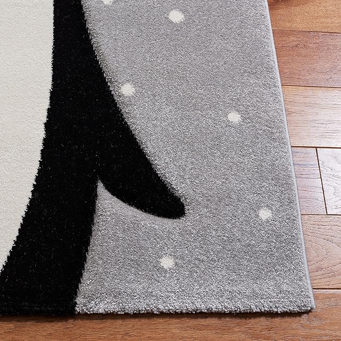SAFAVIEH Carousel Kids Collection Runner Rug - 2'3" x 6', Light Grey & Black, Non-Shedding & Easy Care, Ideal for High Traffic Areas for Boys & Girls in Playroom, Nursery, Bedroom (CRK132F)