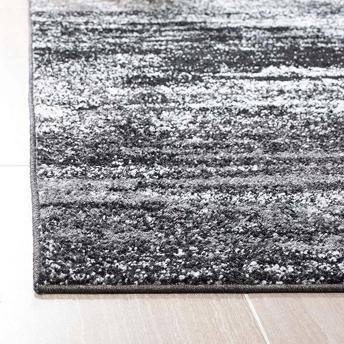 SAFAVIEH Adirondack Collection Runner Rug - 2'6" x 6', Silver & Black, Modern Abstract Design, Non-Shedding & Easy Care, Ideal for High Traffic Areas in Living Room, Bedroom (ADR112A)