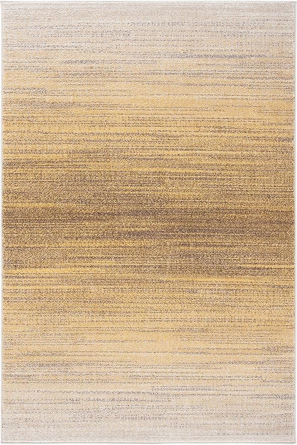 SAFAVIEH Adirondack Collection Area Rug - 8' x 10', Gold & Ivory, Modern Ombre Design, Non-Shedding & Easy Care, Ideal for High Traffic Areas in Living Room, Bedroom (ADR142D)