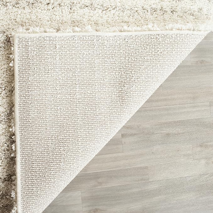 SAFAVIEH Arizona Shag Collection Runner Rug - 2'6" x 14', Ivory & Beige, Moroccan Design, Non-Shedding & Easy Care, 1.6-inch Thick Ideal for High Traffic Areas in Living Room, Bedroom (ASG741A)