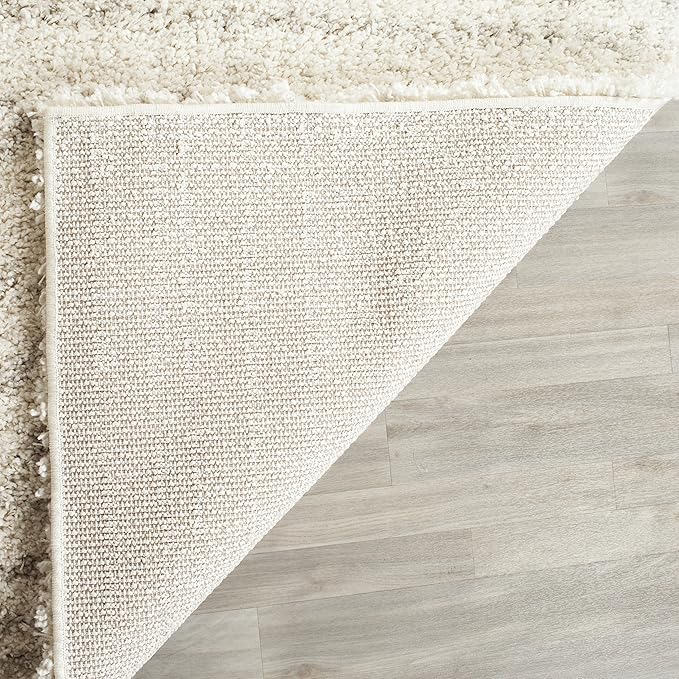 SAFAVIEH Arizona Shag Collection Runner Rug - 2'3" x 12', Ivory & Beige, Moroccan Design, Non-Shedding & Easy Care, 1.6-inch Thick Ideal for High Traffic Areas in Living Room, Bedroom (ASG741A)
