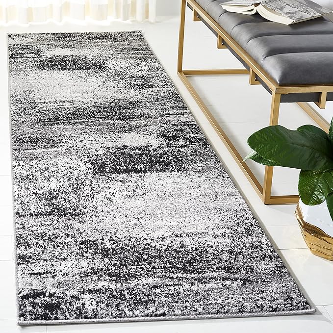 SAFAVIEH Adirondack Collection Runner Rug - 2'6" x 10', Silver & Multi, Modern Abstract Design, Non-Shedding & Easy Care, Ideal for High Traffic Areas in Living Room, Bedroom (ADR112G)