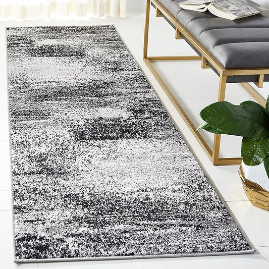 SAFAVIEH Adirondack Collection Runner Rug - 2'6" x 10', Silver & Multi, Modern Abstract Design, Non-Shedding & Easy Care, Ideal for High Traffic Areas in Living Room, Bedroom (ADR112G)