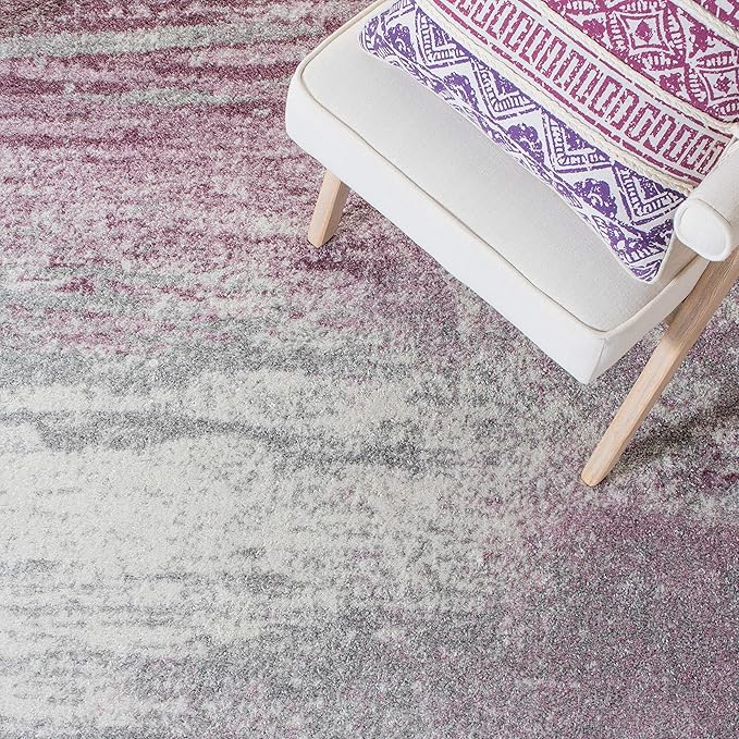 SAFAVIEH Adirondack Collection Runner Rug - 2'6" x 12', Grey & Purple, Modern Abstract Design, Non-Shedding & Easy Care, Ideal for High Traffic Areas in Living Room, Bedroom (ADR112V)