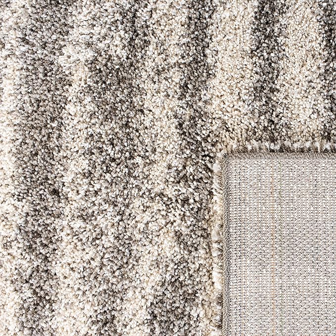SAFAVIEH Hudson Shag Collection Runner Rug - 2'3" x 8', Grey & Ivory, Modern Abstract Design, Non-Shedding & Easy Care, 2-inch Thick Ideal for High Traffic Areas in Living Room, Bedroom (SGH298F)