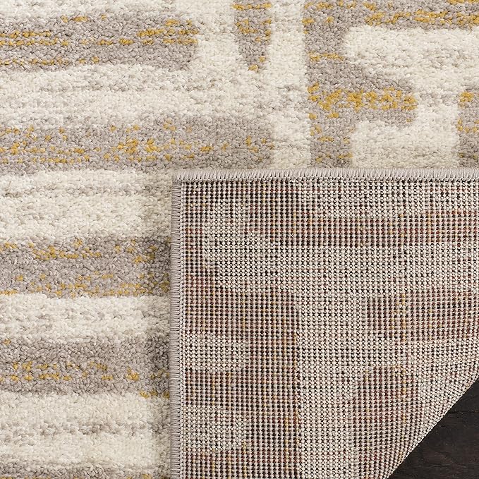 SAFAVIEH Amsterdam Collection Accent Rug - 3' x 5', Ivory & Mauve, Modern Abstract Design, Non-Shedding & Easy Care, Ideal for High Traffic Areas in Entryway, Living Room, Bedroom (AMS106A)