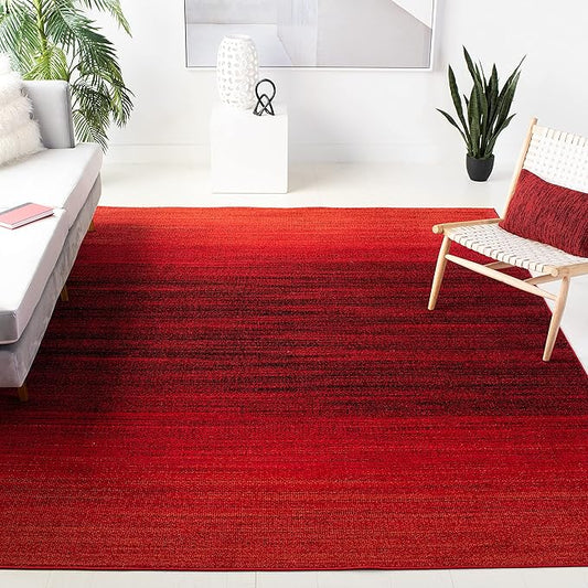 SAFAVIEH Adirondack Collection Accent Rug - 3' x 5', Red & Black, Modern Ombre Design, Non-Shedding & Easy Care, Ideal for High Traffic Areas in Entryway, Living Room, Bedroom (ADR142Q)